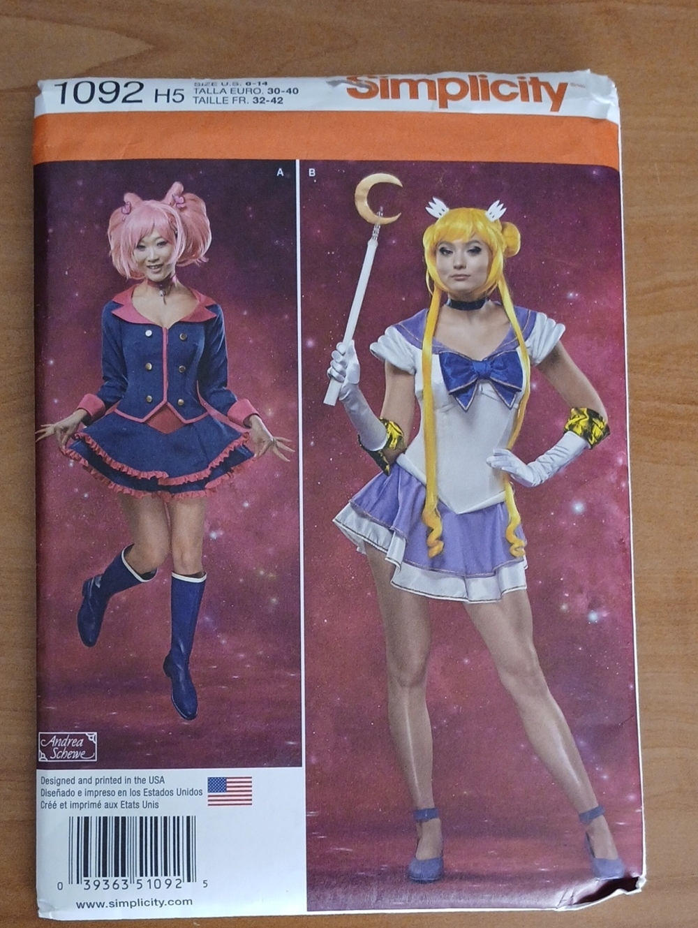 Simplicity 1092 Sailor Moon Usagi Tsukino Anime Cosplay Costume